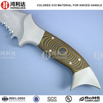 Orange knife handle by g10 handle composite material